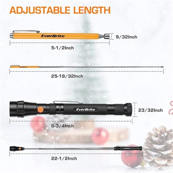 2-Pc sMagnetic Pick Up Tool Set, 360 Swivel Extensible Magnet Tool w/ LED Light - Picture 3 of 6